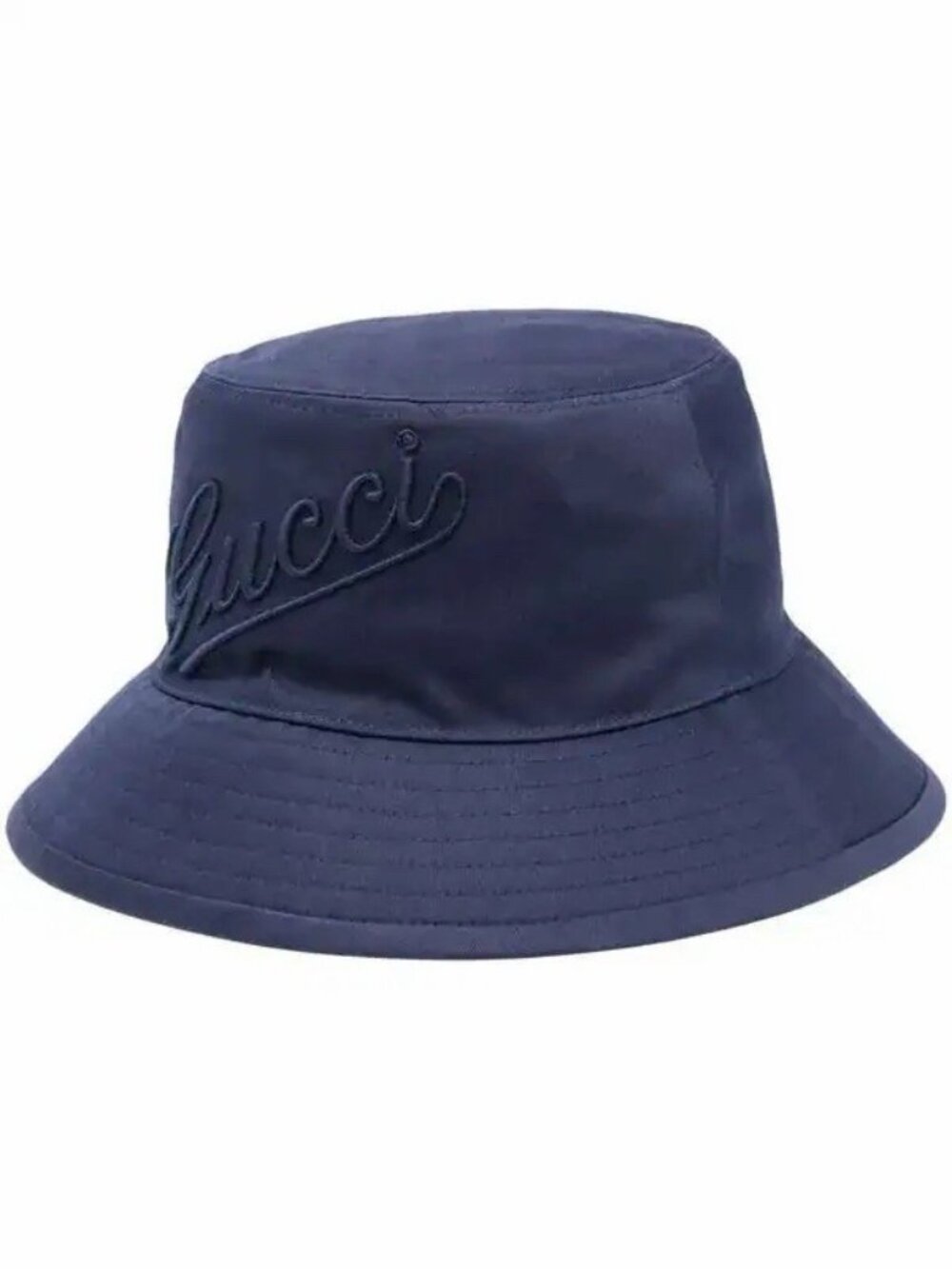 NWT Gucci Embroidered Cotton Bucket Hat Blue Size S (57cm) Authentic